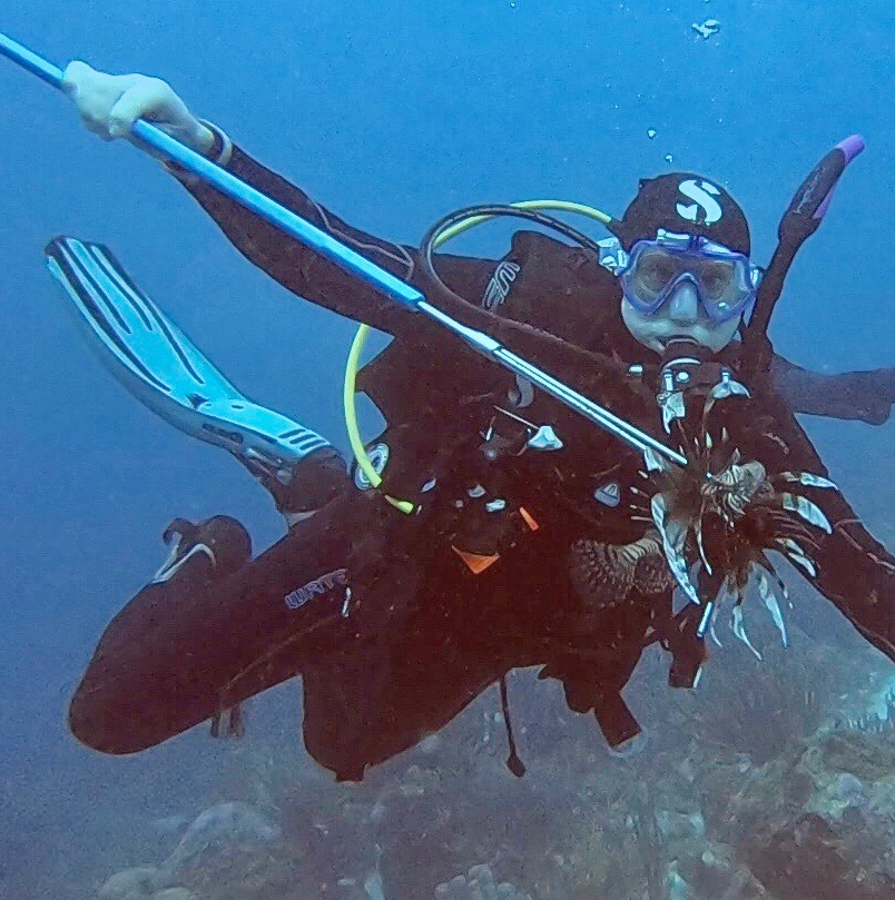 Roger Muller with lionfish