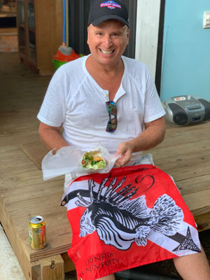 Roger Muller at Lionfish Snack Aruba