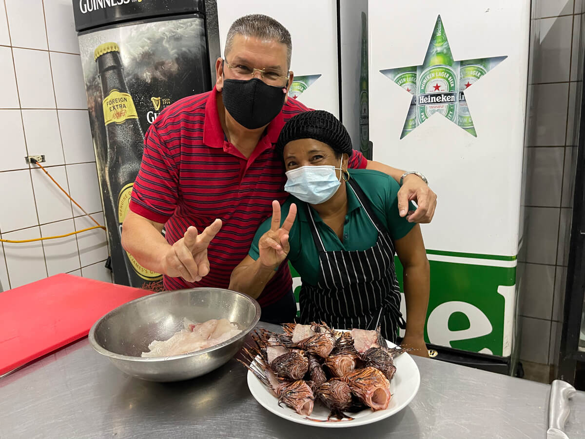 Jose owner Gustoso’s & Santa in the kitchen. 2021