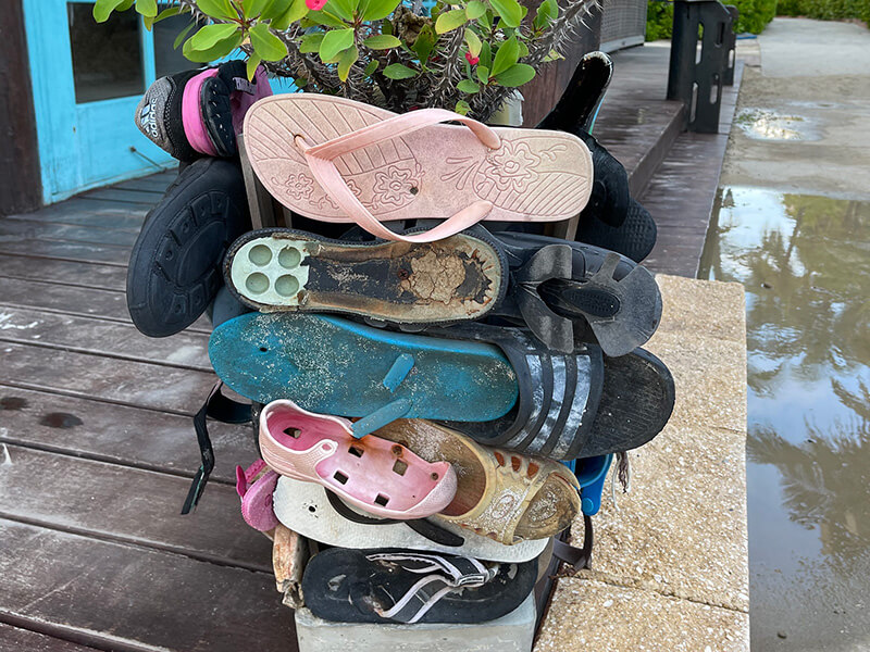 Flip Flops at a business in Aruba