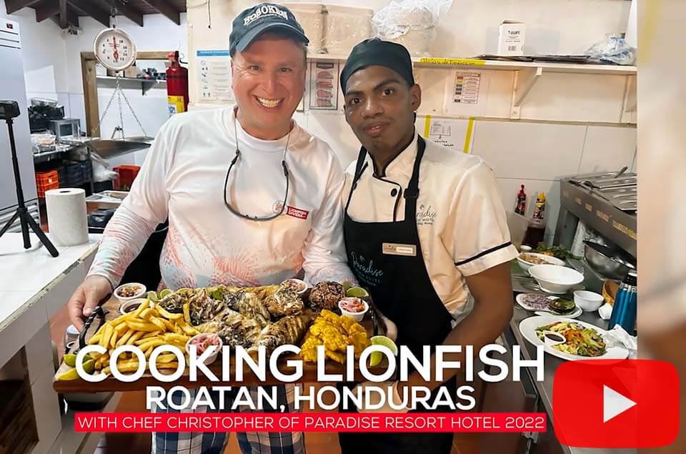 Cooking Lionfish - Roatan, Honduras