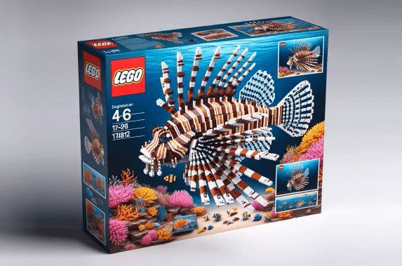 AI generated Lionfish lego set