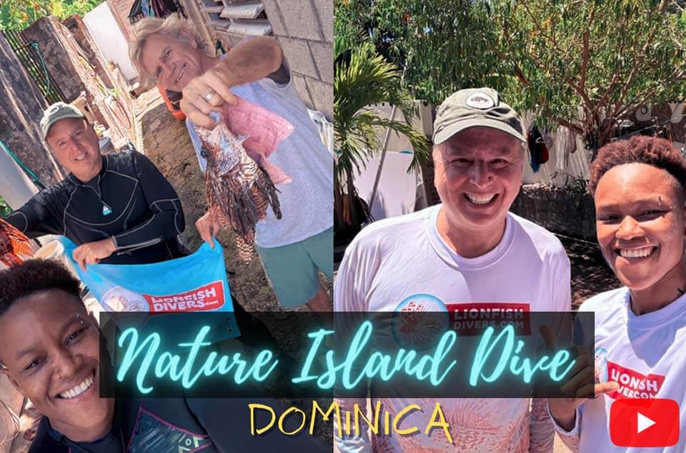 Roger diving with Nature Island Dive in Dominica. Here with Divemaster Kimmie.