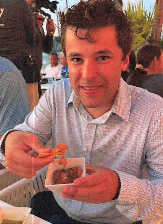 Vasili Karalewich enjoying the lionfish tasting
